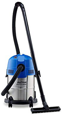 Nilfisk Aspirador de Bricolaje Buddy II 18 INOX, con o sin Bolsa, 18 litros, 74 Decibelios, Azul/Gris