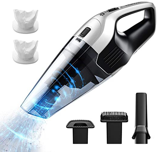 Aspiradora de Mano, VicTsing, 6500PA, Aspirador Mano Sin Cable de Tecnología Ciclónica, Aspirador Potente Sin Bolsa con Seco y Húmedo, 600ml Depósito,14.8V, Con 2 Filtro Lavable+3 Boquillas