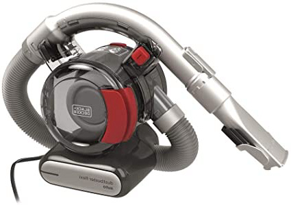 Black+Decker PD1200AV Aspirador de Mano para Coche, Ciclónico, Tubo Flexible, Adaptador para Mechero, 12 V, Rojo y Gris