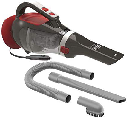 Black+Decker ADV1200 Aspirador de Mano Potente para Coche, ciclónico, 12 V, Gris y Rojo