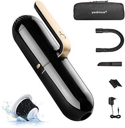 Tsumbay Aspiradora de Mano sin Cable, Aspirador Mano sin Cable Potente 7000PA con Filtro de HEPA, Aspiradora en Seco y Húmedo, Batería de 2500mAh, Aspirador Inalámbrico Portátil con 3 Boquillas