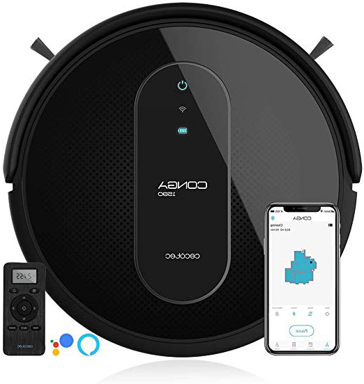 Cecotec Robot Aspirador Conga Serie 1590 Active. 1400Pa, Alexa&Google Assistant, Sistema iTech SmartGyro 2.0, Aspira, Barre y Pasa la mopa o Friega, App con Mapa, Cepillo para Mascotas, Muro Magnético