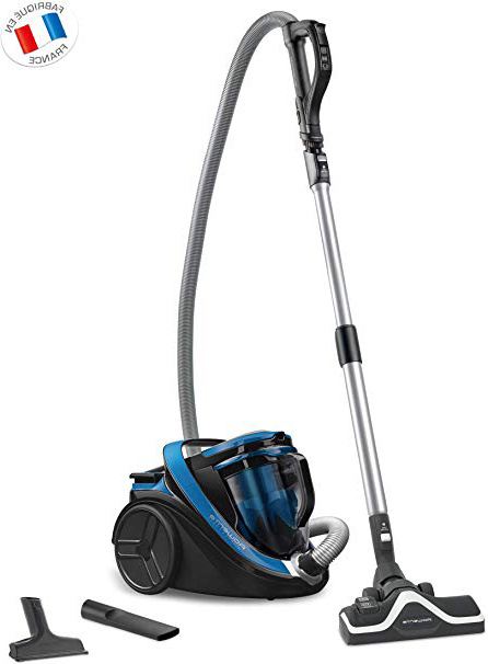 Rowenta Silence Force Cyclonic Classic RO7611EA Aspirador trineo sin bolsa, 750 W, silencioso 67 dB, capacidad 2.5 L, color azul y negro