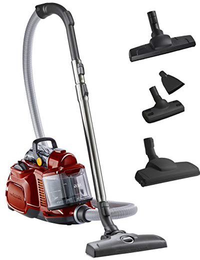 AEG LX7-2-CR-A Aspiradora de Trineo Sin Bolsa Cepillo Mascotas, Gran Filtración, Fácil Vaciado, Radio de acción de 9m, 72dB de Ruido, Cepillo Turbo, Cepillo Parquet, 750W,Depósito de 1.4L, Rojo