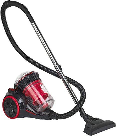 Family Care Aspirador ciclónico sin bolsa, depósito 3L, 700W, filtro HEPA hipoalergénico, Eficiencia energética A+++, color rojo-negro