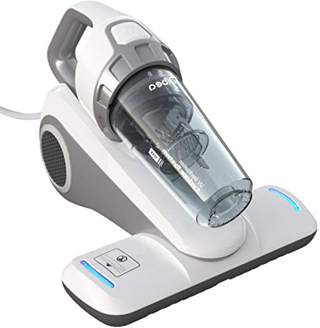 Dibea UV Aspirador de colchón 10000Pa 300W Potente con Cable de 4,5 m Sistema de ciclón sin Bolsa Filtro Hepa Contenedor de polvo de 400 ML Alergia Sofá Cama UV-10