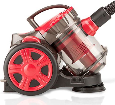 SAMBA Aspirador Trineo sin Bolsa con Sistema Ciclónico, Depósito de 2L, Filtro HEPA con 4 Etapas de Filtrado, 2 en 1 Cepillo y Boquilla para Ranuras, Sistema No-Touch, Fácil de Limpiar