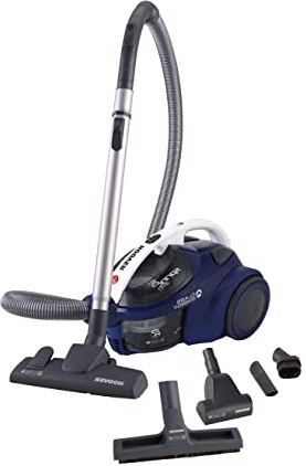 Hoover Sprint Evo SE61 - Aspiradora sin bolsa, ciclónico, Cepillo especial pelo mascota, parquet, Filtro EPA, 700W, 80dBA, Depósito 1,5L, Cable 7,5m, Potencia fija, Plástico, Azul