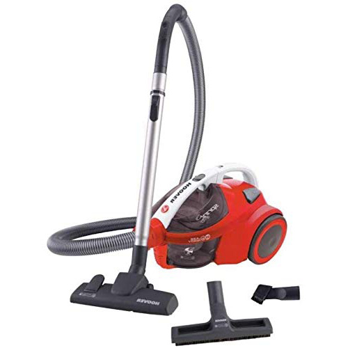 Hoover Sprint Evo SE51 - Aspiradora sin bolsa, ciclónico, Cepillo especial suelos de parquet, suelos duros y alfombras, Filtro EPA, 700W, Depósito 1,5L, 80dBA, Cable 7,5m, Plástico, Rojo, clase A