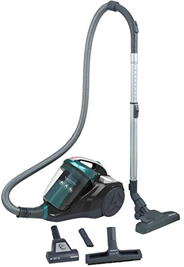 Hoover Chorus CH40PAR - Aspirador sin bolsa, ciclónico, Cepillo suelos parquet, alfombras y suelos duros, Accesorios integrados, 2,5L, Filtro Hepa, Potencia 550W, 78dB, Verde Camaleón