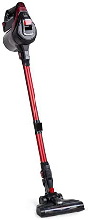 Klarstein Cleanbutler 3G Turbo Aspiradora de batería - Aspiradora de ciclón, Aspiradora sin Bolsa, Boquilla con luz LED, 0,7 litros de Capacidad, Apto para alérgicos, HEPA13, Rojo-Negro