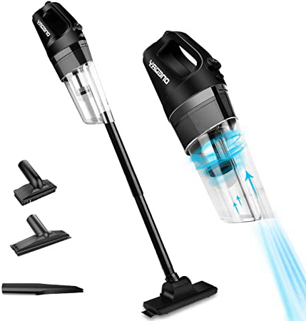 Aspiradora Mano, ONEDAY 6en1 Aspirador sin Cable sin Bolsa Seco Tecnología Ciclónica Recargable Vacío Ciclónico 4000mAh Battery Li-ion Técnica de para Inicio/Coche/Pelo de Mascota, ect - Negro