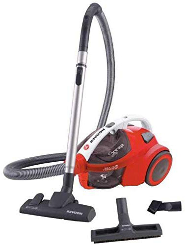 Hoover Sprint Evo SE51 - Aspiradora sin bolsa, ciclónico, Cepillo especial suelos de parquet, suelos duros y alfombras, Filtro EPA, 700W, Depósito 1,5L, 80dBA, Cable 7,5m, Plástico, Rojo, clase A