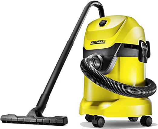 Kärcher MV 3 Aspirador Sin Bolsa Multiuso, Boquilla para Aspiración Seco Y Húmedo, 220-240 V, 1000 W, 17 litros, 73 Decibelios, Corriente sin control de encendido, Plástico, Negro-Amarillo, Antiguo