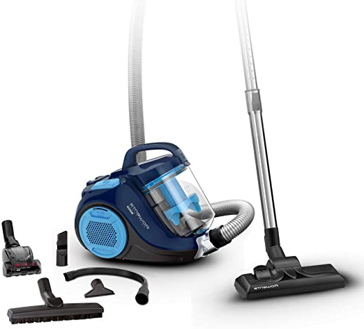 Rowenta Swift Power Cyclonic Home & Car RO2981 aspiradora sin bolsa, sistema ciclónico, depósito 1.5 L, cepillo parquet, boquilla 2 en 1 para ranuras, accesorio tapicerías y pelo mascotas, 77 dB