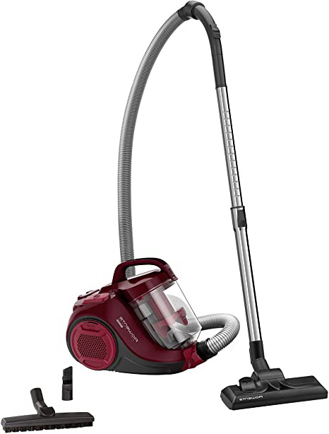 Rowenta - Aspiradora ciclónica compacta sin Bolsa Compact Power Cyclonic Rojo/Vino