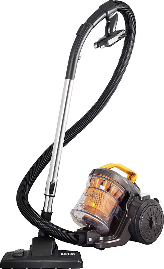 Solac Multiclonic-Aspirador multiciclónico (800 W, Filtro HEPA, 2 cepillos, Capacidad 3 litros, accessorios), Naranja y Negro
