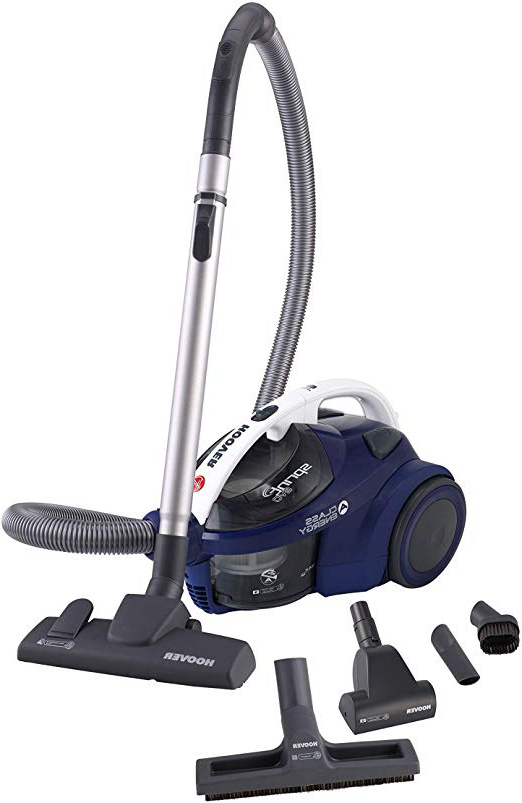 Hoover Sprint Evo SE61 - Aspiradora sin bolsa, ciclónico, Cepillo especial pelo mascota, parquet, Filtro EPA, 700W, 80dBA, Depósito 1,5L, Cable 7,5m, Potencia fija, Plástico, Azul