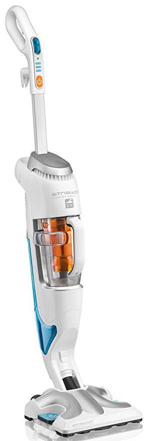 Rowenta Clean & Steam RY7557 - Escoba 2 en 1, función aspiración de 1700 W más vapor con 3 posiciones, tecnología ciclónica, sin bolsa, elimina hasta el 99% de los gérmenes y las bacterias, 84 dB(A)