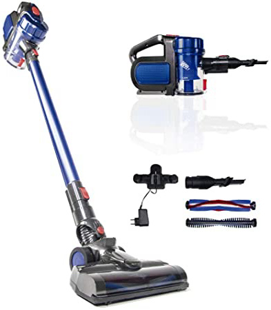SAMBA Aspirador Vertical y de Mano Sin Cable Aspira Pro Unlimited Cleaning - Aspirador Escoba con Cepillo Motorizado Flexible 180º, Luz LED, 2 Niveles de Potencia, Boquilla Combinada, Soporte de pared