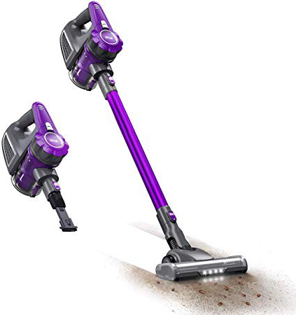 Housmile Aspirador sin Cable 7500Pa,Aspirador Escoba 2 en 1 con 2 Modos de Limpieza,Depósito 0.6L-Gris y Violeta
