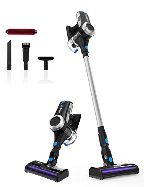 Dcenta Aspirador Escoba Vertical y de Mano, Motor Digital Brushless, Aspirador 2 en 1, Motor sin Escobillas de 350 W, 2 Niveles de Succión, 2019 Nueva versión