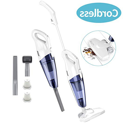 Muzili Aspiradora de Mano sin Cable Aspirador Escoba 2 en 1,6000Pa 120W Batería Recargable,Diseño Liviano,Ruido menos de 75dB,Filtración HEPA y Dos filtros Lavables,Depósito de 590ml