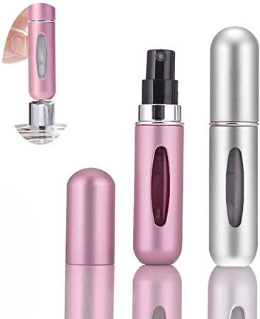 Botellas recargables para perfume de 5 ml – Mini atomizador de perfume de viaje – Botella de aerosol portátil (2 unidades)