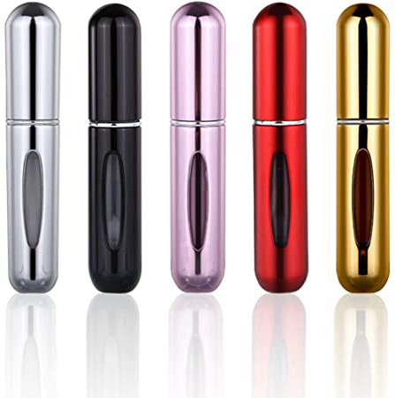 AMAYGA 5pcs 8 ml atomizador de perfume de botella vacío pulverizador del perfume de atomizadores recargable dosificador de perfume spray frasco para viaje viajes aéreos