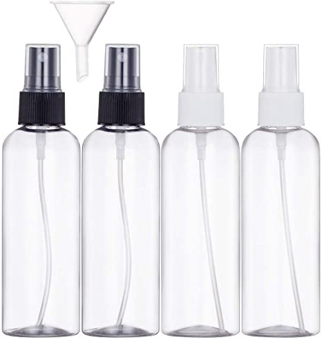 Bote Spray Botella de Aerosol Vacío Plástico Transparente Niebla Fina Atomizador de Viaje Conjunto de Botellas (4 * 100 ML)