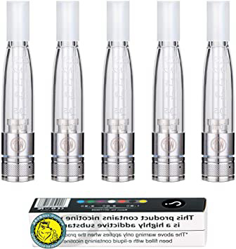 Wolfteeth 5 X Clearomizador GS H2S Dual Coil Atomizador 2,0ohm Tanque 1,5ML Core reemplazable Sin nicotina Ni Tabaco Ni Líquido (Transparente 111101)