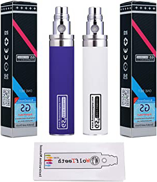 Wolfteeth 2 X 2200mAh Batería Recargable GS EGO II, 510 Cigarrillo Electrónico Sin nicotina Ni Tabaco Ni Líquido (púrpura+blanco 117604)