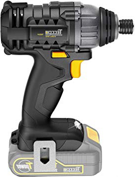 Atornillador de impacto, TECCPO 18V 180 Nm, 6.35mm Mandril de metal Autobloqueante, 2900RPM, Velocidad variable, Solo Cuerpo, Sin batería, Sin cargador-TDID01P