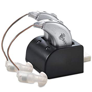 Amplificadores digitales de MEDca. Par de amplificadores de sonido personal recargable BTE con puerto USB - Amplificación de sonido premium de NewEar