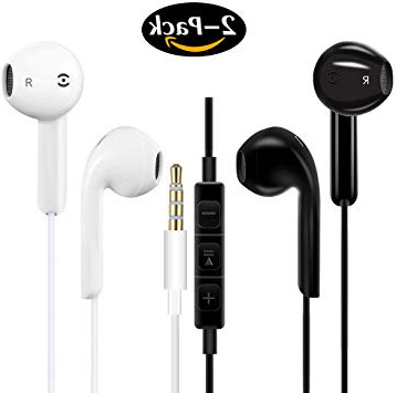 Auriculares in-Ear con micrófono,【2 Pack】Pomisty In-Ear Auriculares estéreo con Aislamiento de Ruido Compatibles todos los demás dispositivos de 3,5 mm.