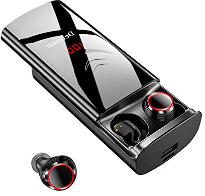 Delinuo Auriculares Inalámbricos Bluetooth 5.0, Auriculares Bluetooth Estéreo Hi-Fi Sonido IPX6 Resistentes al Agua, 260H Autonomía 6000mAh Estuche de Carga para iPhone y Android