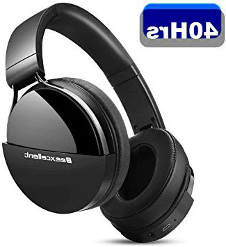 Beexcellent Q7 Auriculares Bluetooth de Diadema, Cascos Bluetooth Inalámbrico, 40hrs de Duración de la Batería, Controlador Doble de 40 mm para Usar en Tableta, Movil, TV Inteligente con Bluetooth