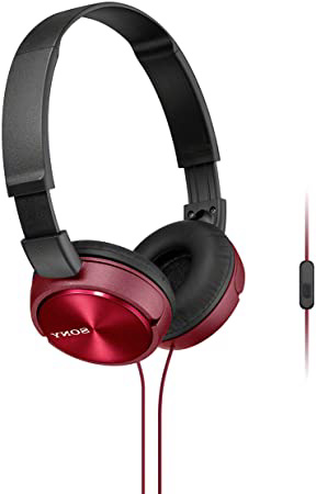 Sony MDR-ZX310APR - Auriculares de diadema cerrados (con micrófono, control remoto integrado), rojo