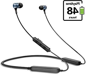 gorsun Auriculares Bluetooth 5.0, Auriculares Deportivos Impermeables IPX5, Auriculares inalámbricos magnéticos en la Oreja, 48 Horas de Tiempo de Juego Micrófono Deportivo con micrófono