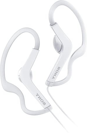 Sony MDRAS210W.Ae - Auriculares Deportivos de botón con Agarre al oído (Resistente a Salpicaduras), Color Blanco
