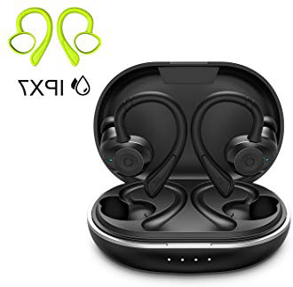 HolyHigh Auriculares Bluetooth 5.0 Inalámbricos Deportivos Auriculares In-Ear Impermeable IPX7 6+30H Autonomía Auto-On/Off Emparejamiento Siri Sonido Estéreo con Mic para iPhone Android