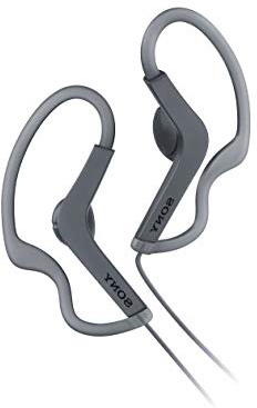 Sony MDRAS210B.Ae - Auriculares Deportivos de botón con Agarre al oído (Resistente a Salpicaduras), Color Negro