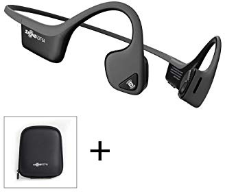 Aftershokz Trekz Air - Auriculares de conducción ósea inalámbricos Open-Ear (Orejas Libres) con Estuche de Transporte, Gris
