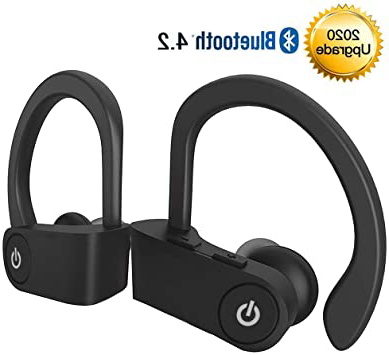 Auriculares Bluetooth Deportivos, Inalámbricos Running IPX5 Impermeable Cascos V5.0 In-Ear, Correr con Hi-Fi Micrófono, Cancelación de Ruido CVC 6.0 Gimnasio,Viajes,Deporte para iPhone Android