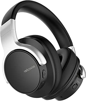 Mixcder E7 Active Cancelación de Ruido Auriculares Bluetooth con Micrófono Hi-Fi Deep Bass Auriculares Inalámbricos sobre el Oído, Cómodo Protein Earpads, para PC/Teléfonos Celulares/TV - Negro