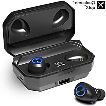 144 Horas de Reproducción con Nuestros Auriculares Inalámbricos, con Bluetooth 5.0 Auriculares Estéreo e Inalámbricos “in-Ear” con Estuche de Carga Rápida (Micrófono Incorporado, 3D Estéreo)