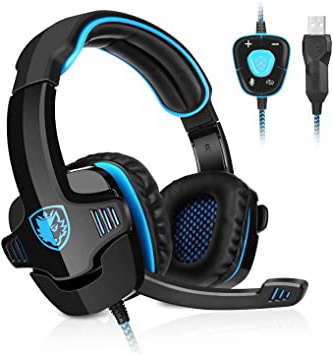 







GHB Sades Auriculares Gaming Cascos con Microfono SA-901 Sonido Envolvente 7.1 con USB para PC Ordenador Portátil Azul y Negro






