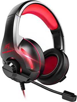 Cascos Auriculares, YINSAN Auriculares Gaming Estéreo da 3,5 mm Jack con Micrófono Flexible y Luz LED RGB, Cascos Gaming Profesionales para PS4 Xbox One Nintendo Switch PC Playstation 4