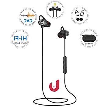 Auriculares Bluetooth, Calidad de Sonido HiFi Bass, Auriculares magnéticos inalámbricos, Anti-Sudor IPX4, reducción de Ruido CVC6.0. Apto para conducción y Uso Deportivo (8 Horas batería).