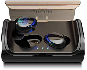 Arbily Auriculares Bluetooth, Auriculares Inalámbricos Bluetooth 5.0 Estéreo Hi-Fi Sonido IPX7 Resistentes al Agua, 90 Horas Autonomía 3000mAH Estuche de Carga para la Mayoría de Móviles